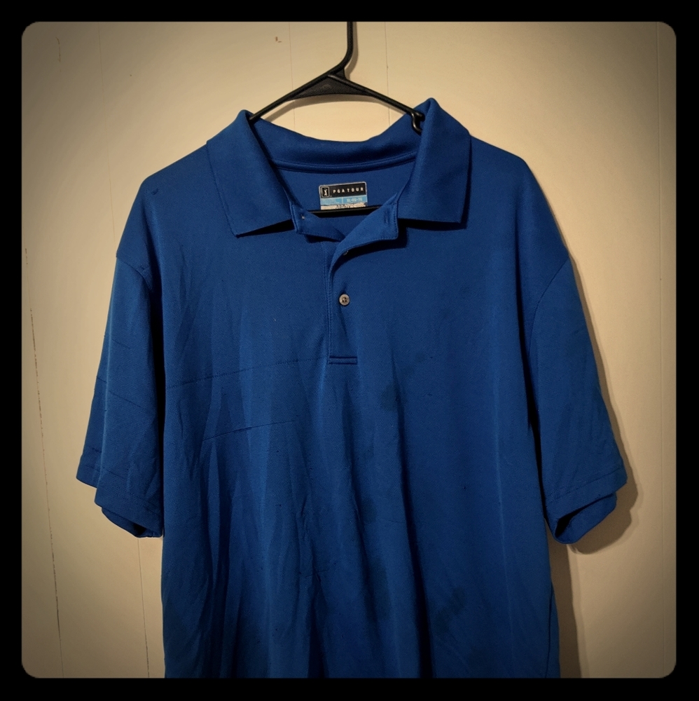 Dark blue men's polo shirt